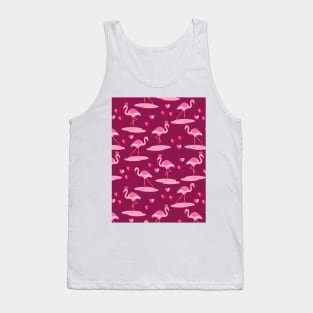 Valentine's Flamingo in Love burgundy Tank Top